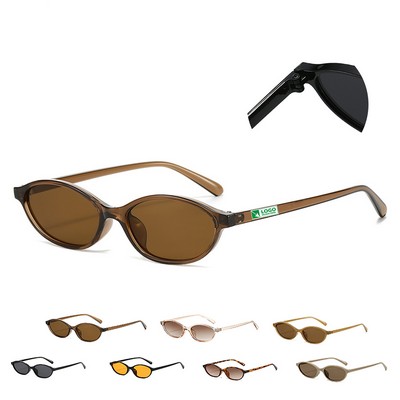 Round Retro Oval Sunglasses-PC Hinges