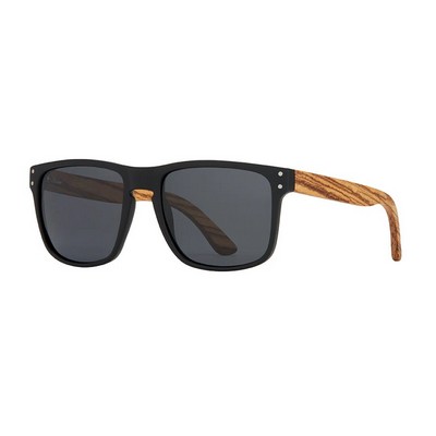 Axel Matte Onyx & Zebra Wood Polarized Sunglasses