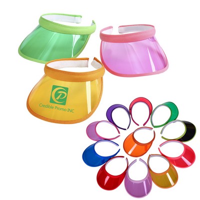 Unisex Clear Or Transparent Sun Visor Hat Cap w/UV Protection