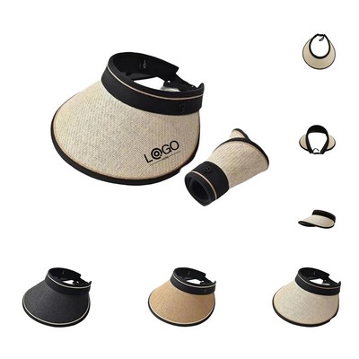 Women's Wide Brim Straw Sun Visor