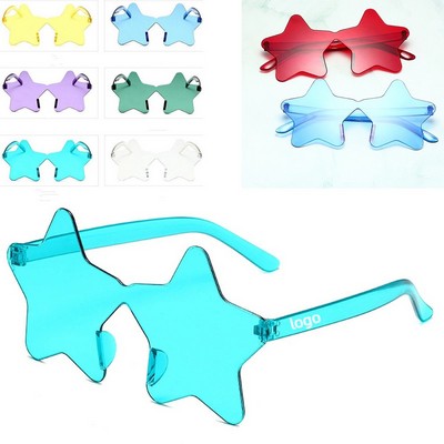 Star shaped rimless beach sunglasses