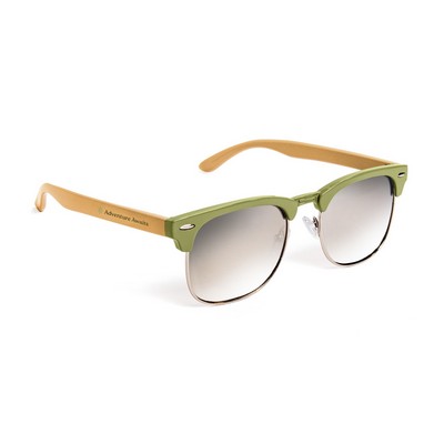 Club Sunglasses Two Tone Frame Metallic Lenses