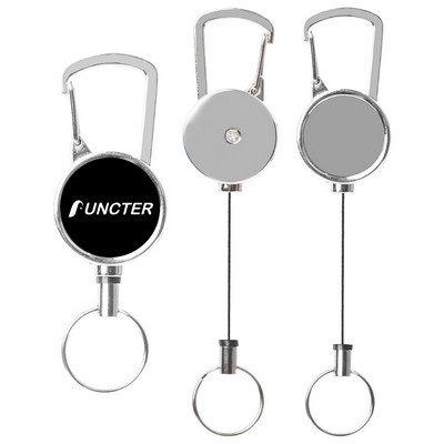 Outdoor Metal Retractable Badge Reel Clip With Keyring