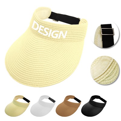 Wide Brim Straw Sun Visor Hat