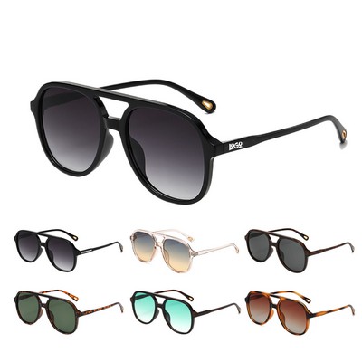 UV400 Protective Retro Square Aviator Sunglasses Soft Frame