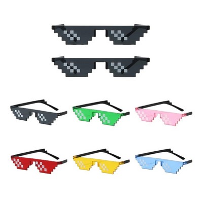 Narrow Pixel Mosaic Sunglasses