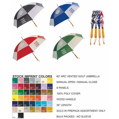 60" Arc, vented golf, assorted color prepack