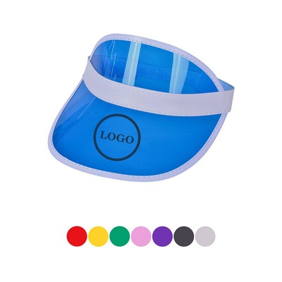 Customizable Water-Resistant PVC Sun Visor - UV Protection Adjustable Hat for Beach & Outdoor Sports